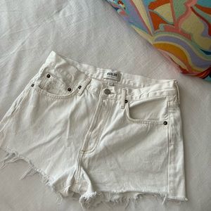 AGOLDE Parker white denim shorts size 27